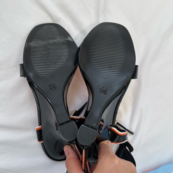 Black Flame Wedge Sandals